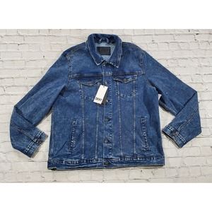 DKNY Jeans Denim Jean Trucker Jacket Blue Medium Wash MENS SIZE XXL